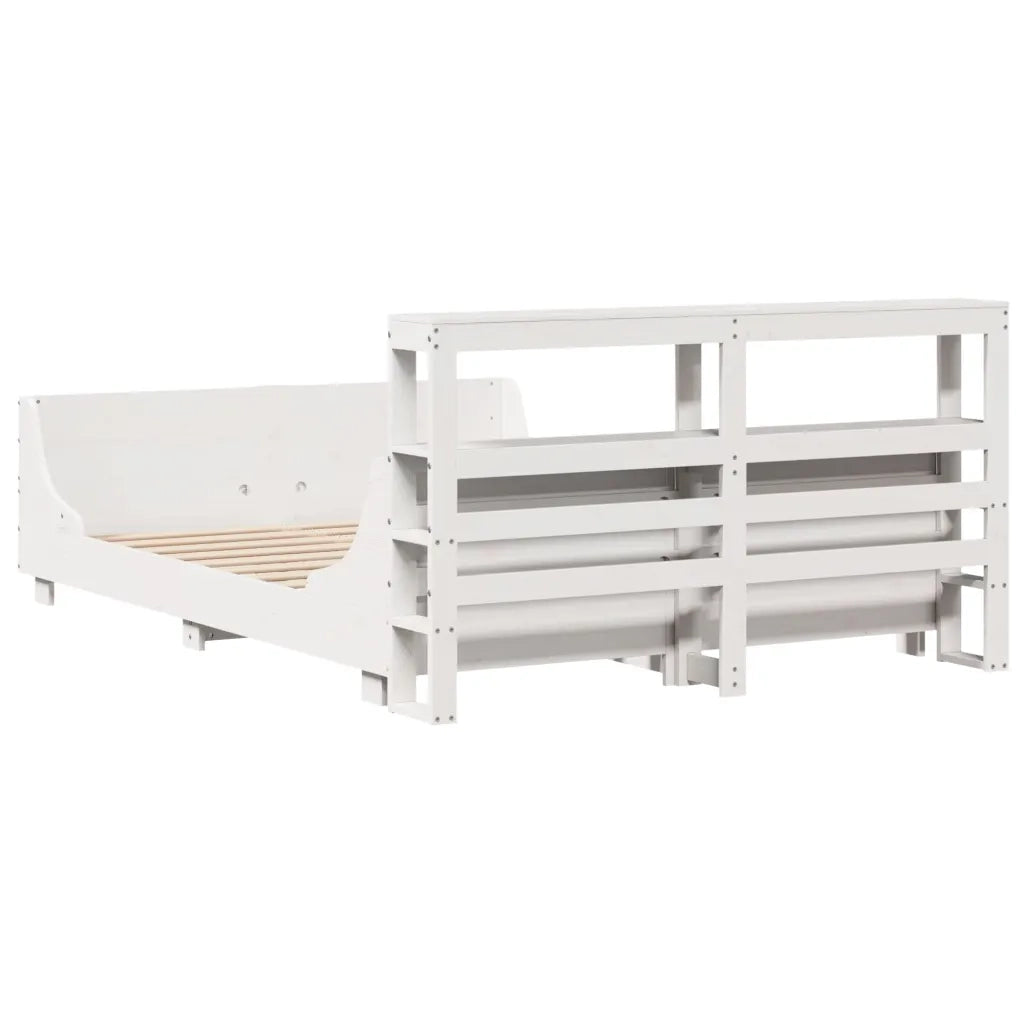 Letto senza Materasso-Struttura Letto Bianco 120x190 cm Legno Massello di Pino 544354