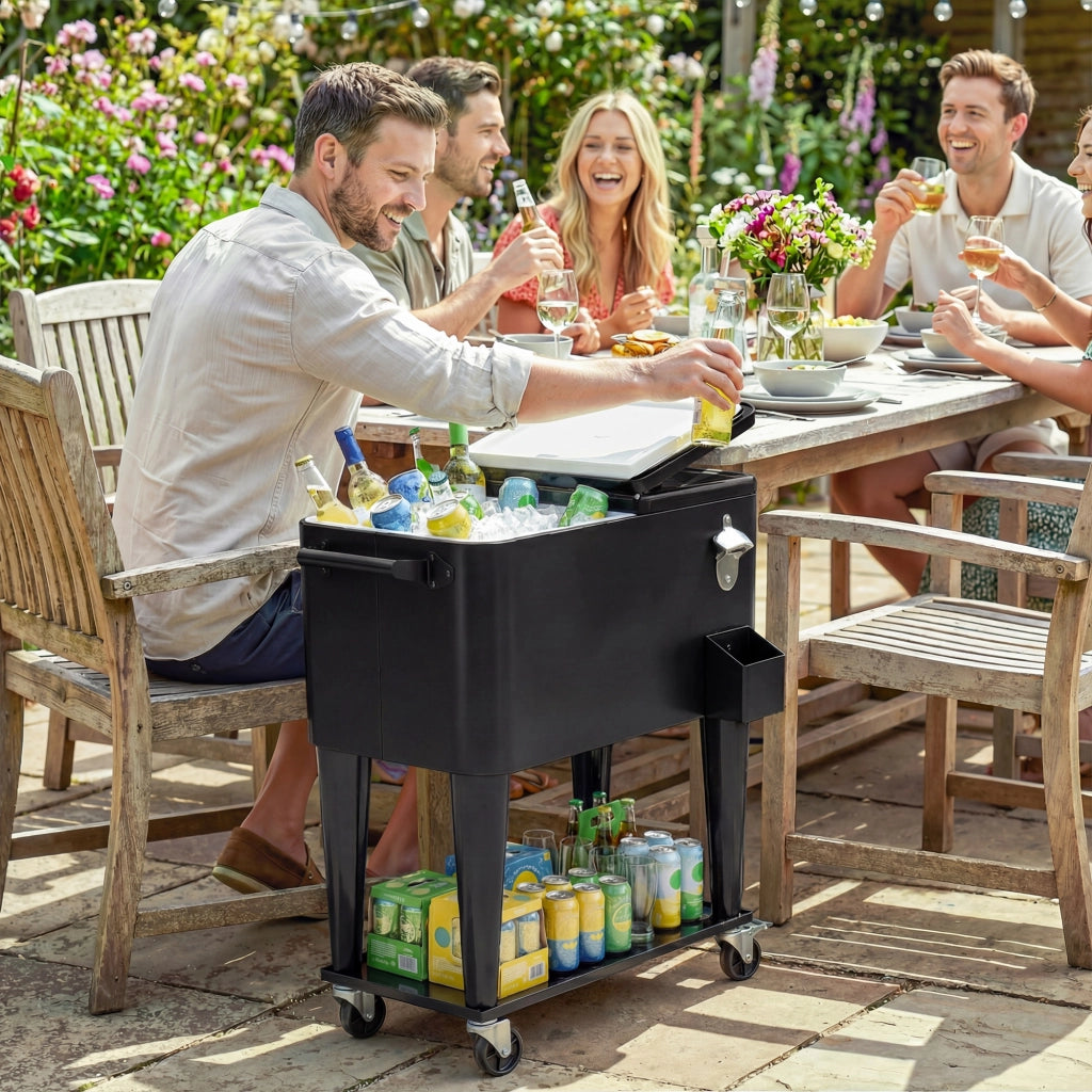 Carrello Frigo ¨C Zephmum ¨C Nero, Plastica e Acciaio, 91x39x84.5 cm