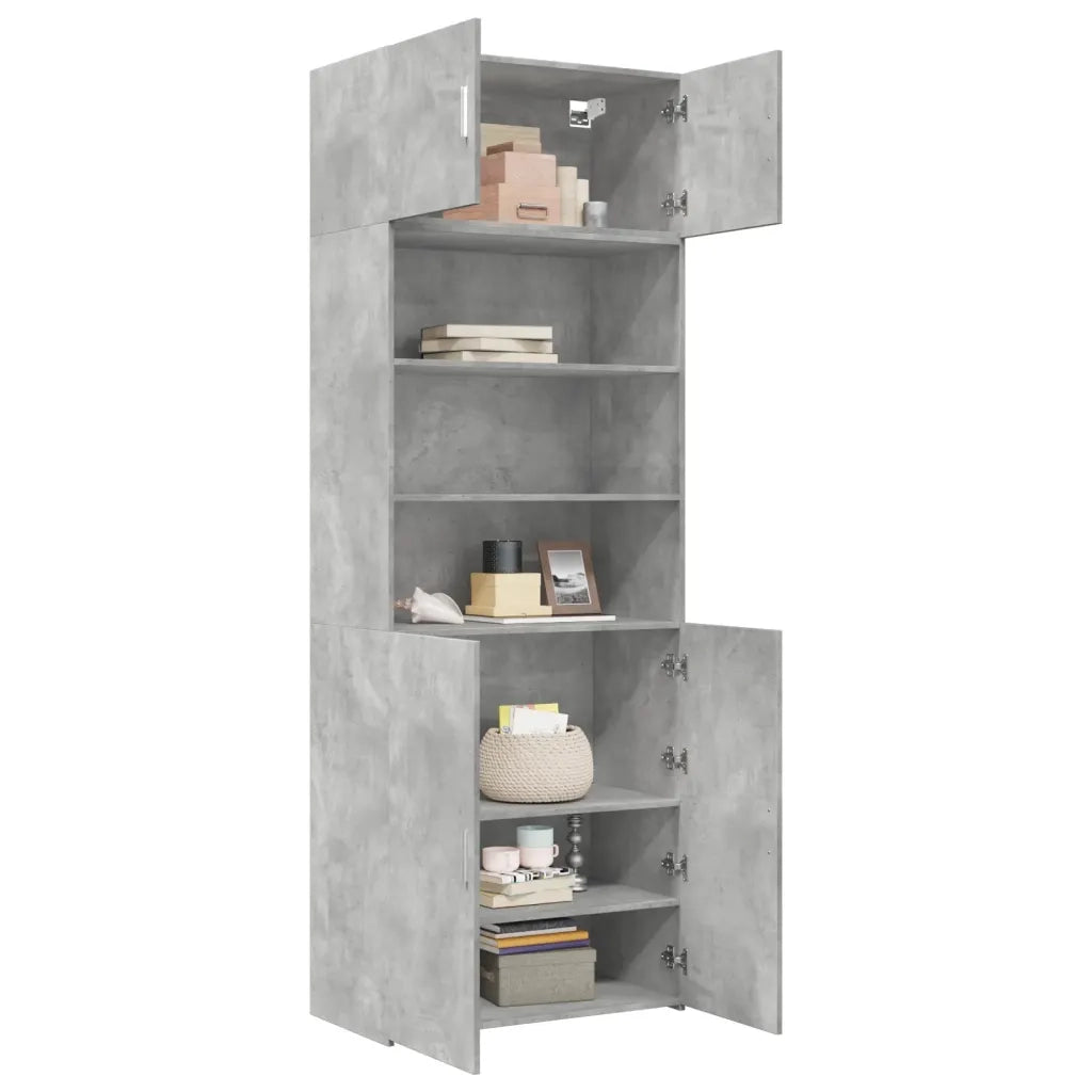 vidaXL Armadietto Grigio Cemento 80x42,5x225 cm in Truciolato
