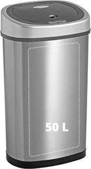 Cestino per rifiuti 50 litri - 42 x 29,3 x 72,2 cm - 50 L - Argento