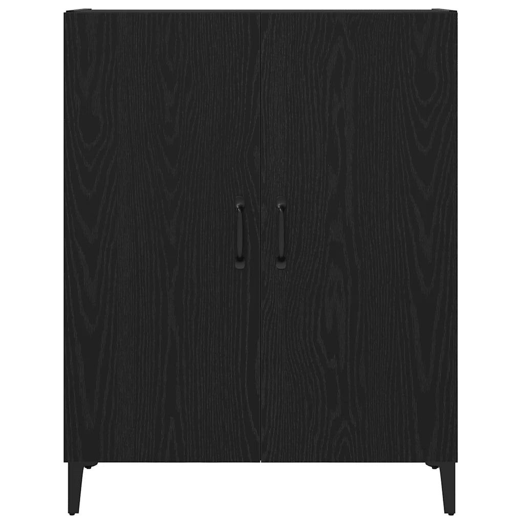 Credenza Rovere Nero 69,5x34x90 cm in Legno Multistrato 862093
