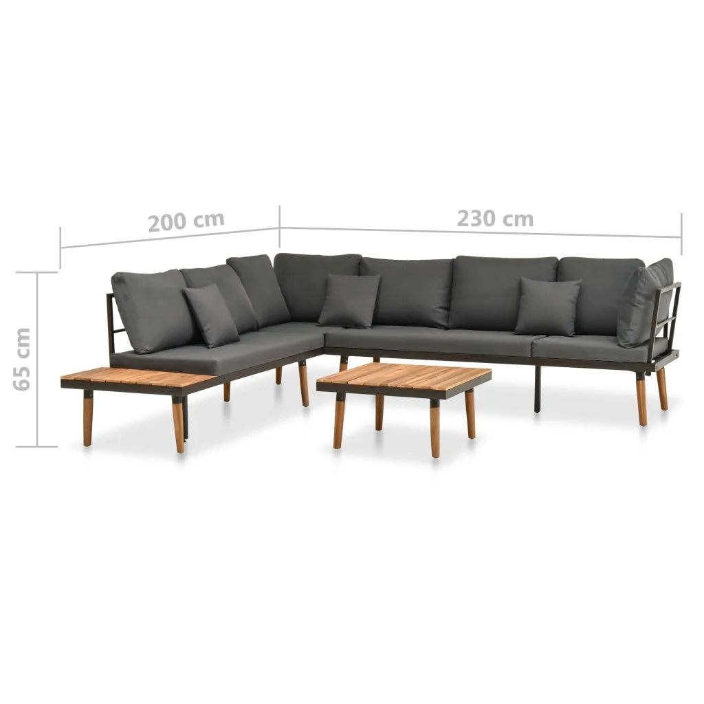 Set Divani da Giardino 4 pz con Cuscini in Massello di Acacia 46465