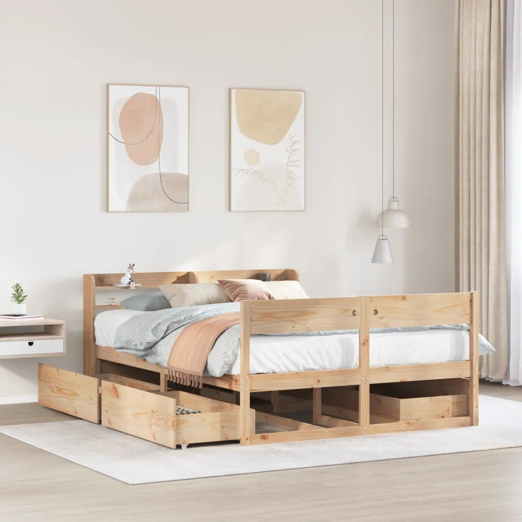 Letto senza Materasso 120x190 cm in Legno Massello di Pino