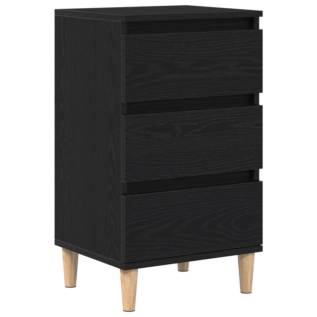 Comodino  Nero Rovere 40x35x70 cm Legno ingegnerizzato