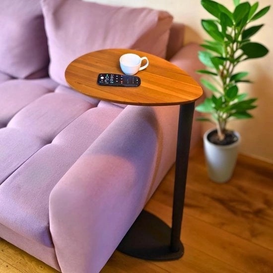 Tavolo supplementare regolabile in altezza – tavolo da caffè, tavolo salotto, comodino, tavolo da letto, tavolo da laptop, tavolo da giardino, tavolo da balcone, telaio in metallo/aluminium, piano in legno.