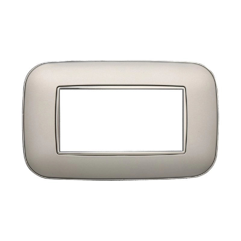 Placca Orbis Serie Moon 4P Colore Silver Compatibile Con Bticino Axolute