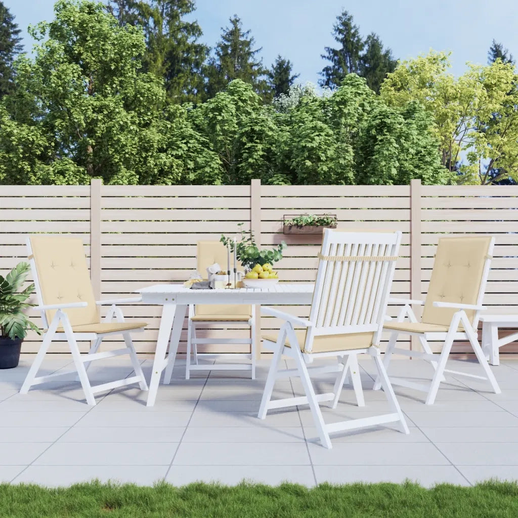 Cuscini per Sedie 4 pz | Cuscini per sedie Beige 120x50x3 cm in Tessuto