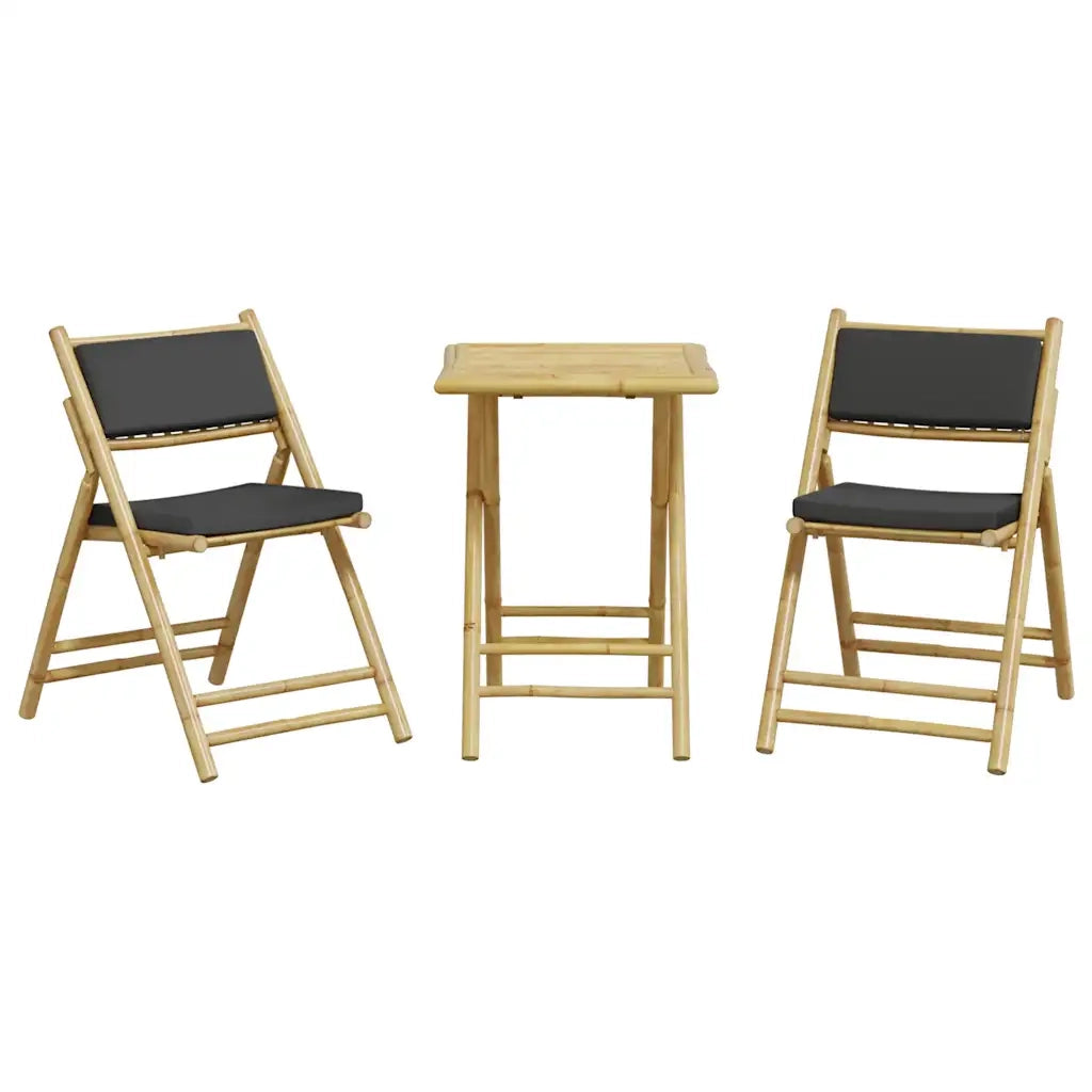 Set da Bistrot Pieghevole 3pz con Cuscini Grigio Scuro BambÃ¹