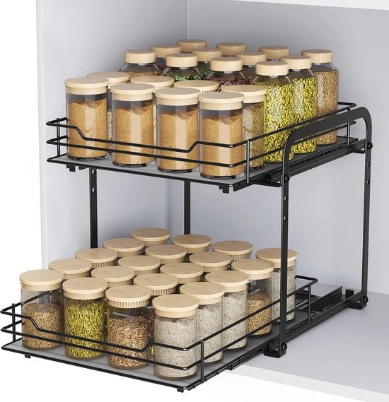 Organizzatore estensibile per erbe - 2 livelli di altezza regolabile mobile per la cucina