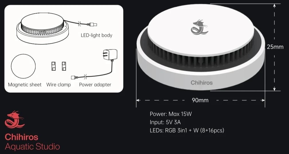 Chihiros Magnetic Light II - lampada LED con aggancio magnetico