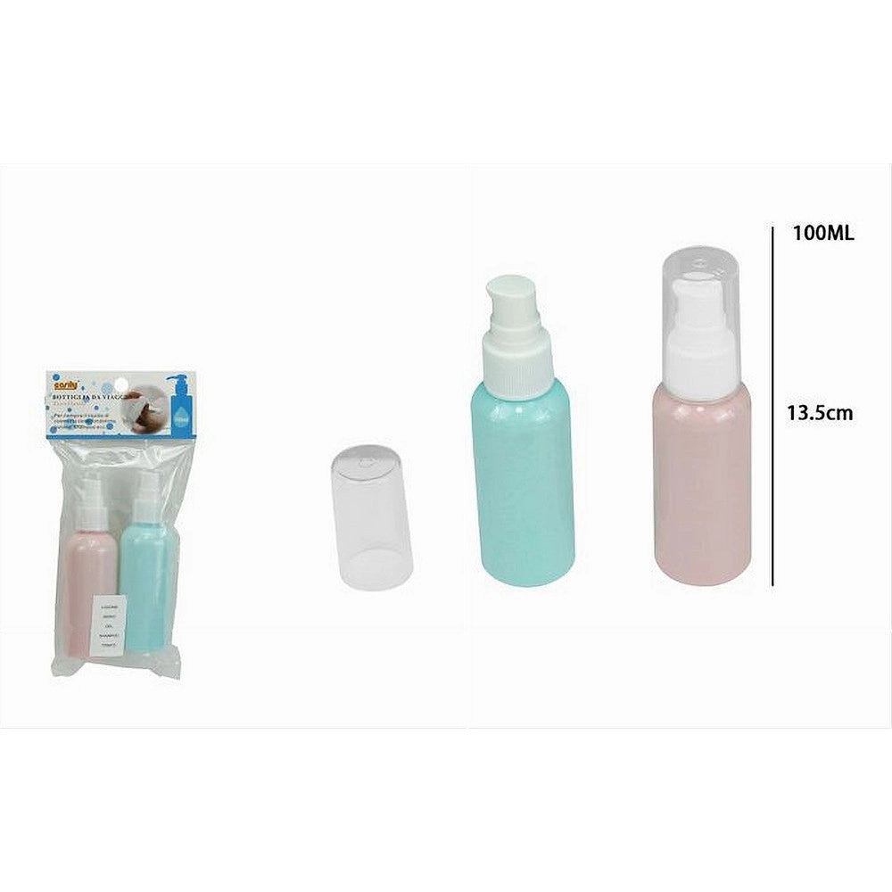 Trade Shop - Set 4pz Bottiglia Viaggi Vuota 100ml Dispenser A Pompa Per Crema Cosmetici 79381 -
