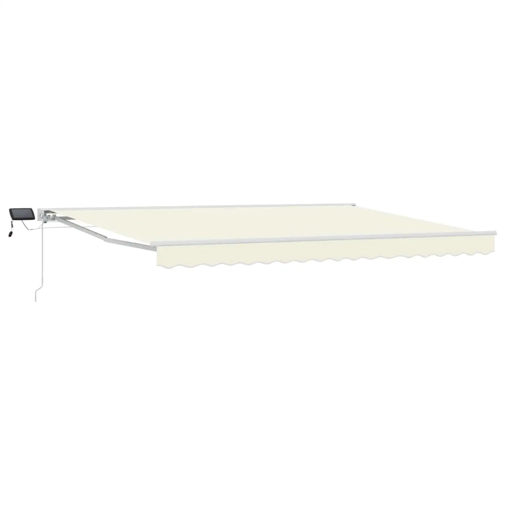 Cornice per Tenda Manuale con LED Crema e Bianco 4 × 3,5 m