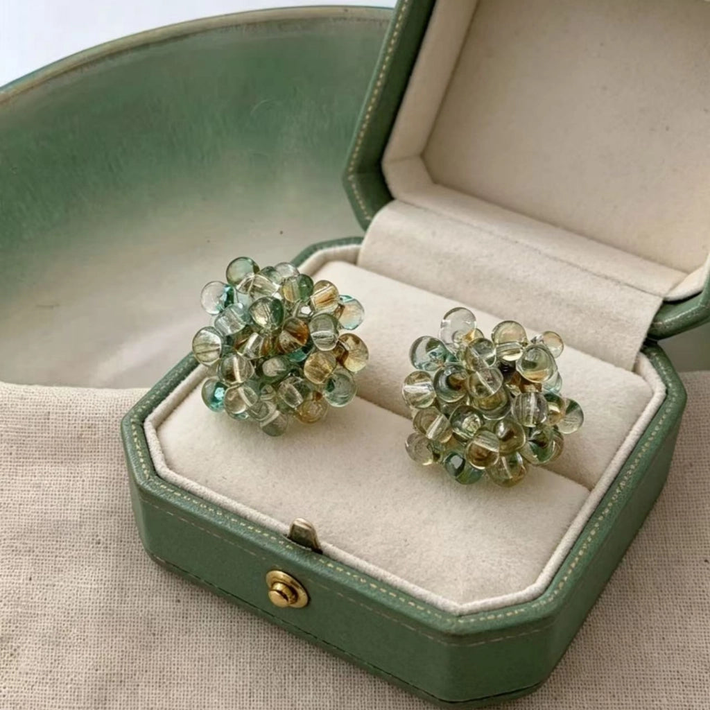 Orecchini a forma di fiore con perline ciano, di nicchia, delicati, da sogno, accessori per orecchini