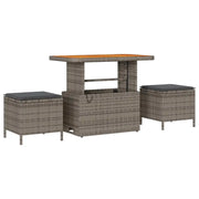 Set da Pranzo per Giardino | Set Salotto da Giardino Grigio polyrattan