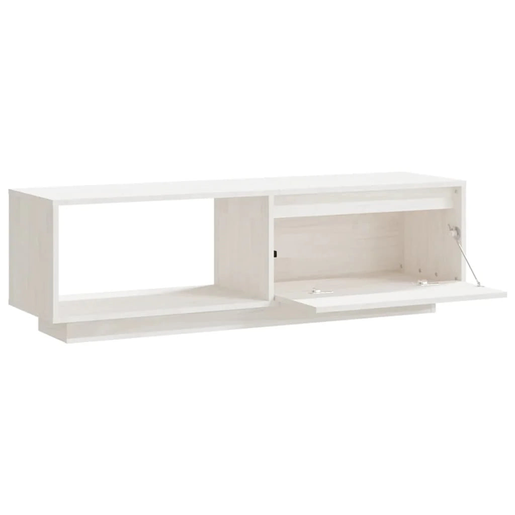 Mobile TV multimediale scaffale TV credenza mobile TV sala da pranzo soggiorno camera da letto 110 x 30 x 33,5 cm legno di pino massiccio bianco 02_0025707