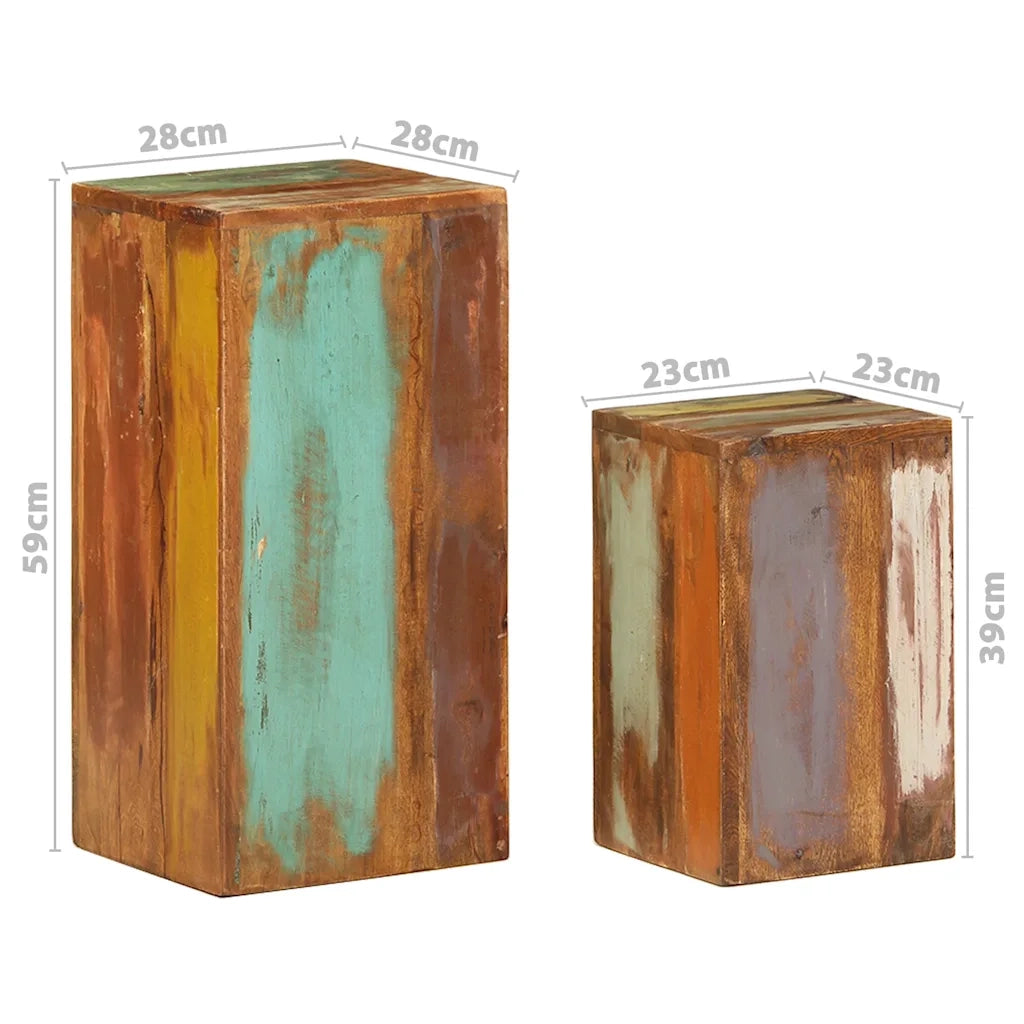 Supporti per Piante 2 pz in Legno Massello di Recupero 320806
