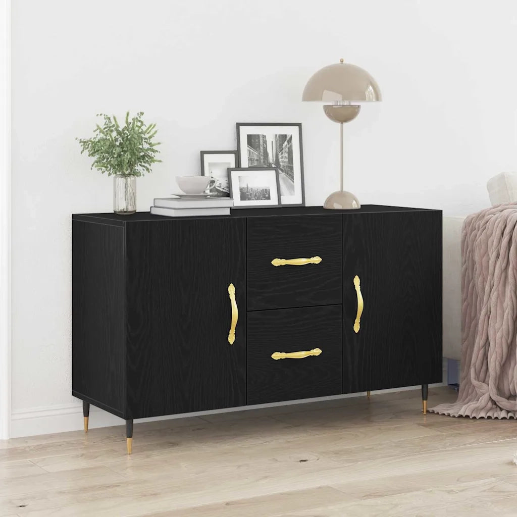 Credenza-Buffet-Armadio da cucina Rovere nero 100 x 36 x 60 cm Legno multistrato 183843