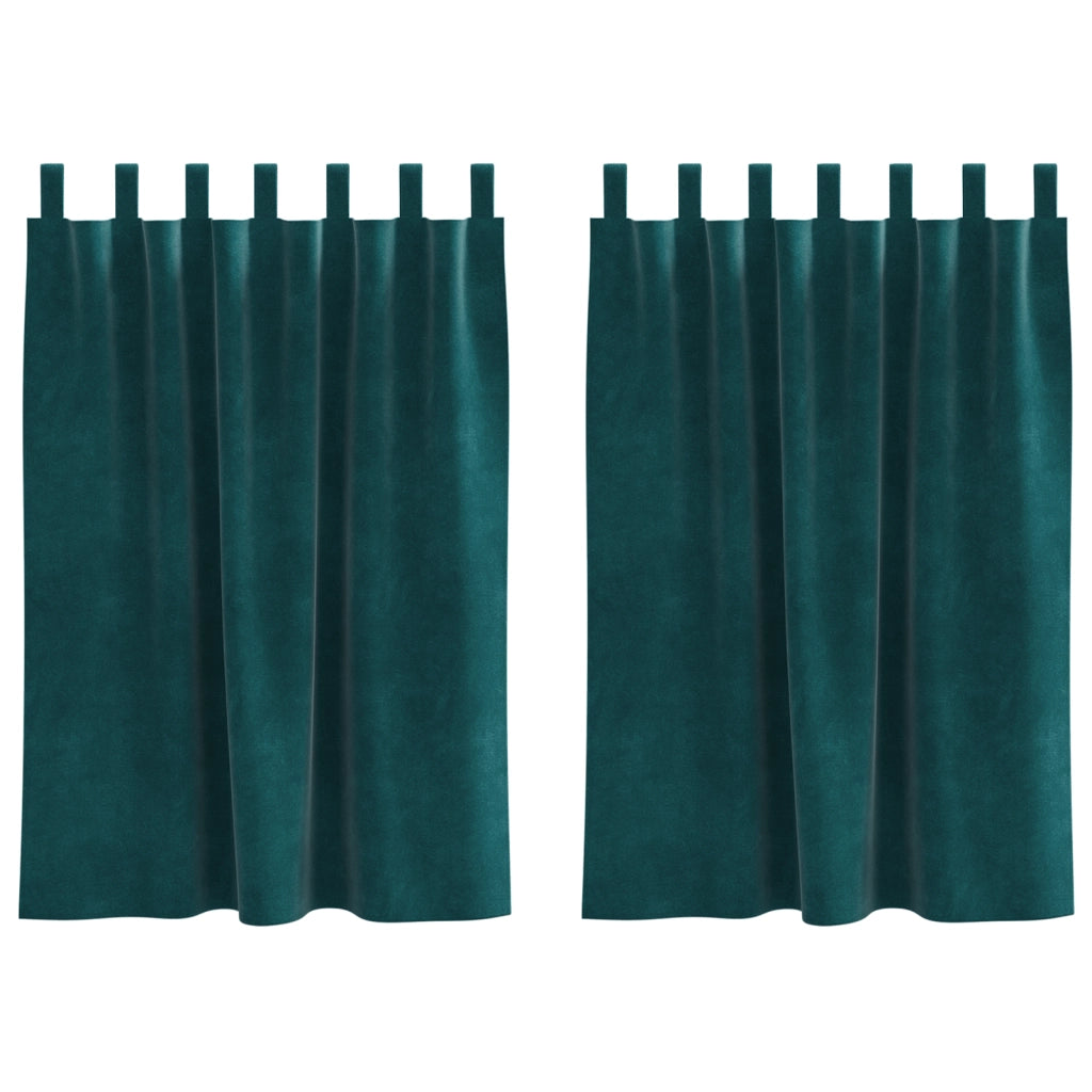 Tende Blackout  con anelli di sospensione 2 pcs Verde scuro in velluto
