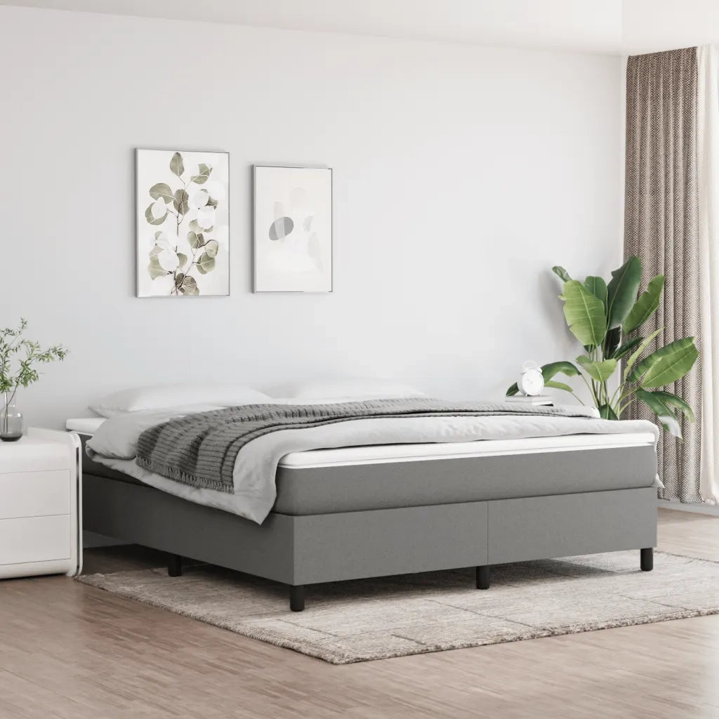 Struttura Letto a Rete a Molle-Giroletto Grigio Scuro 180x200 cm Tessuto 760244