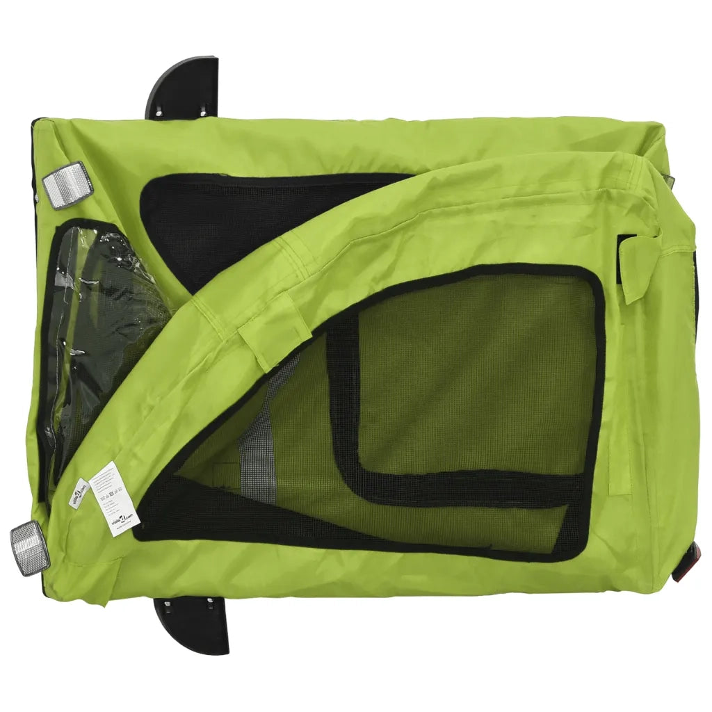 Rimorchio da Bici per Animali Verde Oxford e Ferro CFW1641736