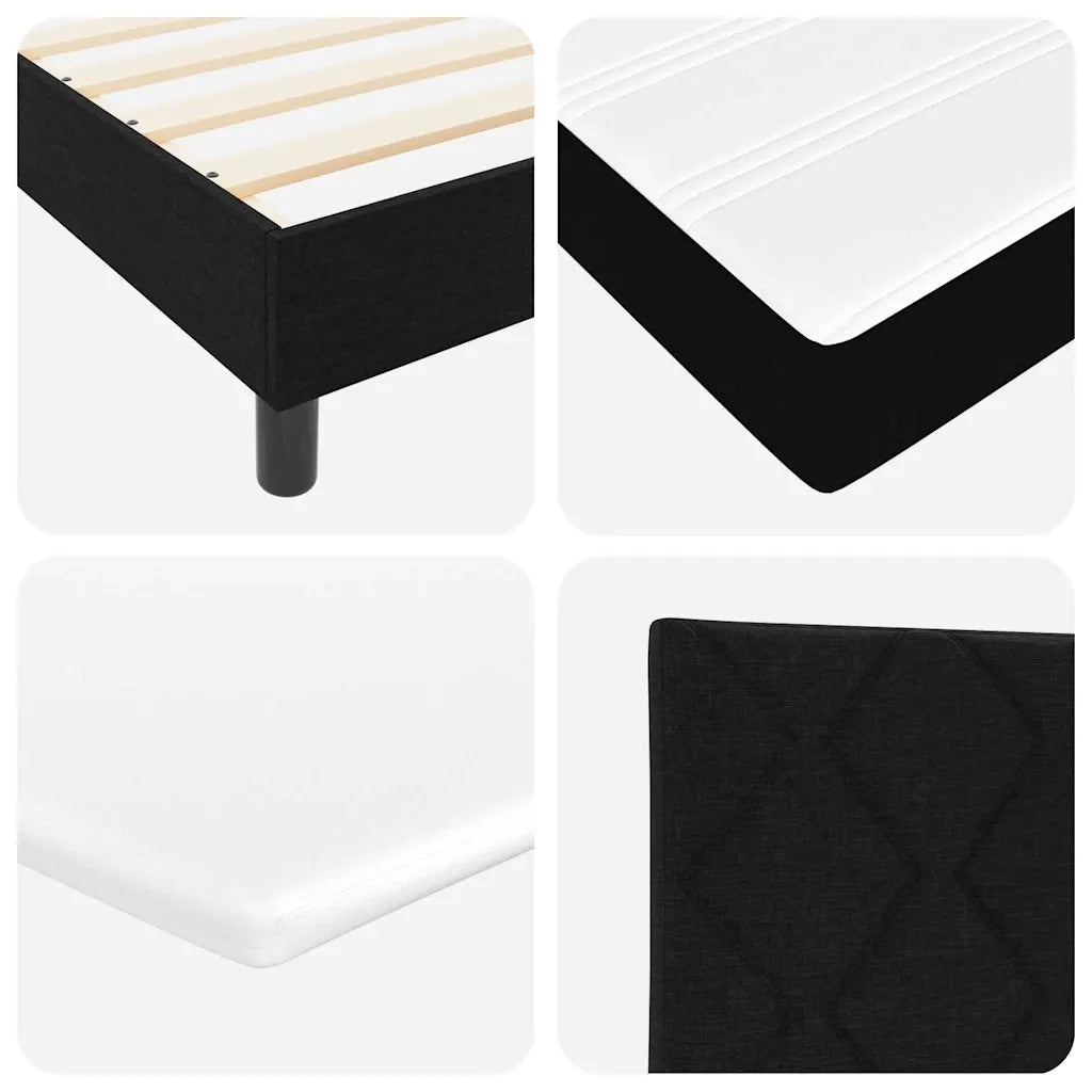 Letto a molle con materasso Nero 140 x 200 cm Tessuto 3338771