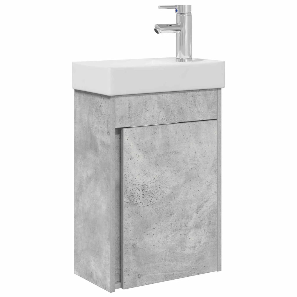 Mobile bagno con rubinetto Grigio Cemento 40,5 x 22,5 x 62 cm