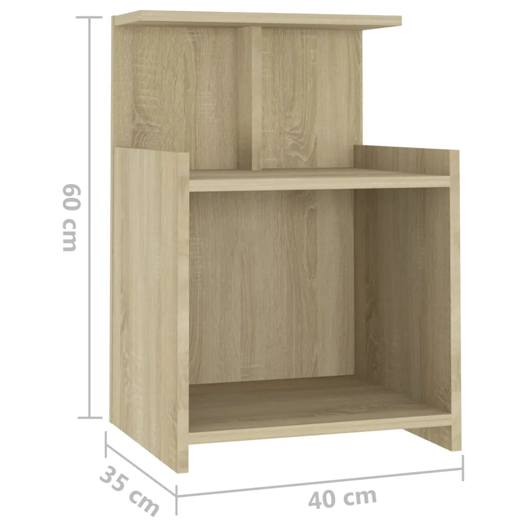 Comodini 2pz Rovere Sonoma 40x35x60 cm in Legno Multistrato 806182