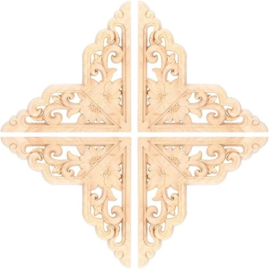 Decorazione in Legno per Mobili da Soggiorno - Set da 4 Pezzi