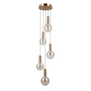 Lampadario LED 25W oro con sfere ambra STRELA Italux