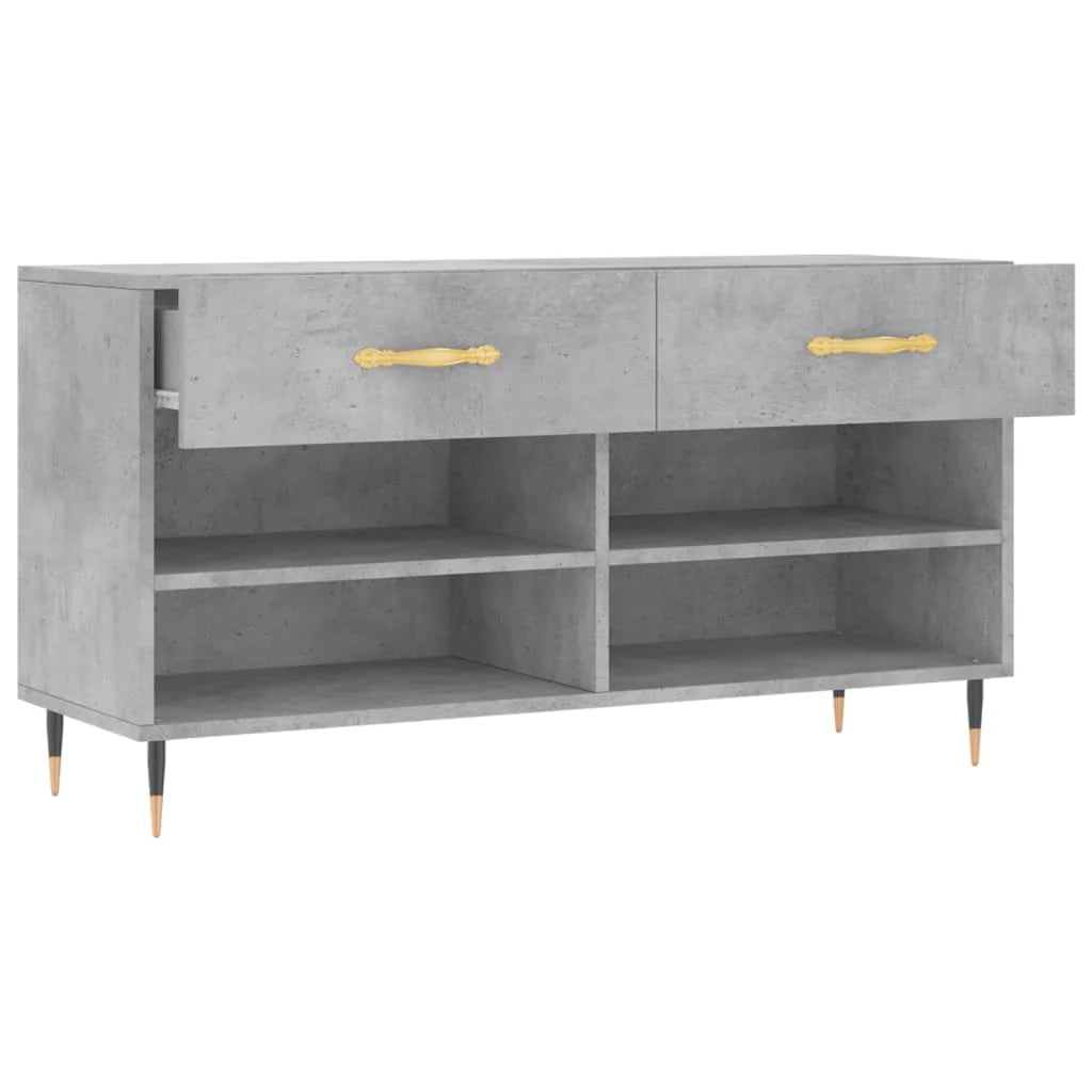 Panca portascarpe/stivali cassettiera scaffale mobiletto portaoggetti per ingresso 102 x 35 x 55 cm legno ingegnerizzato grigio 02_0022967