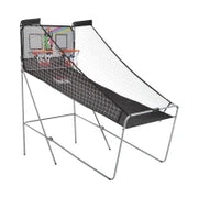 Canestri Basket con Tabellone LED, 4 Palloni e 8 Modalità di Gioco, 205x110x205 cm, Bianco e Nero