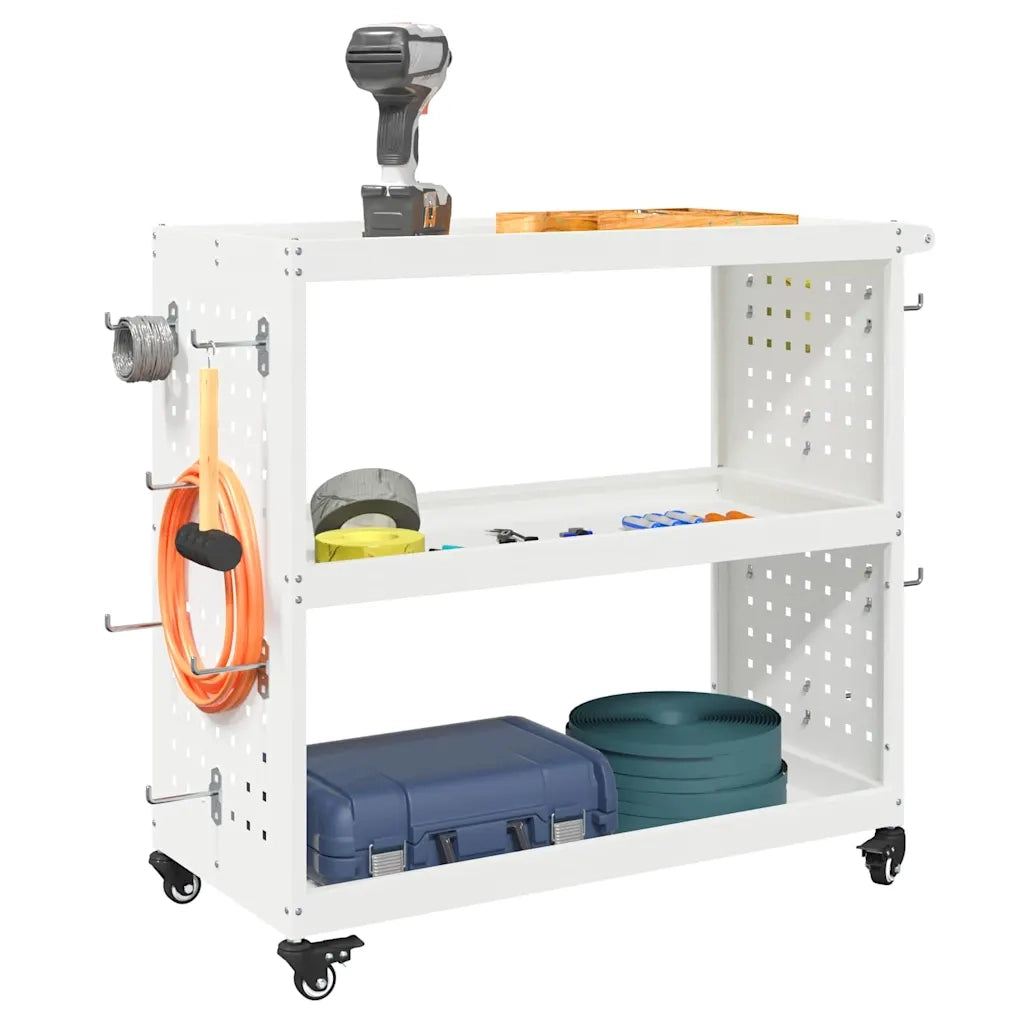 Carrello per Attrezzi con lo scaffale Bianco 75 x 35 x 73 cm CFW6345891