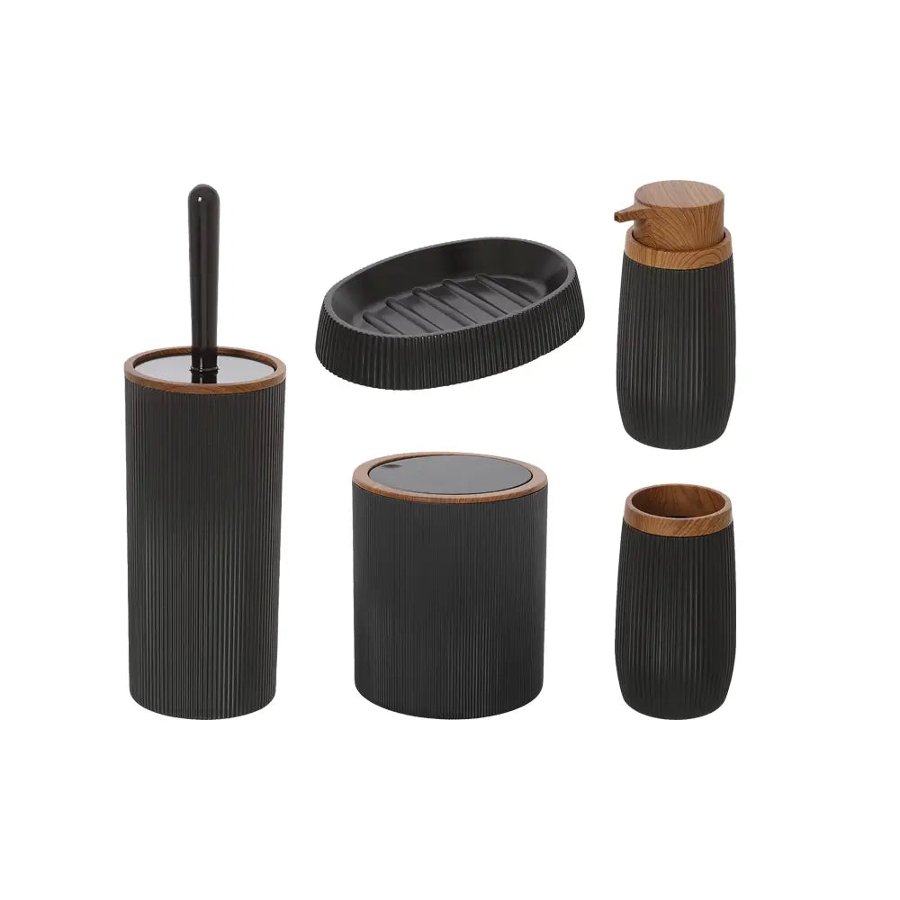Set accessori bagno da appoggio nero | London