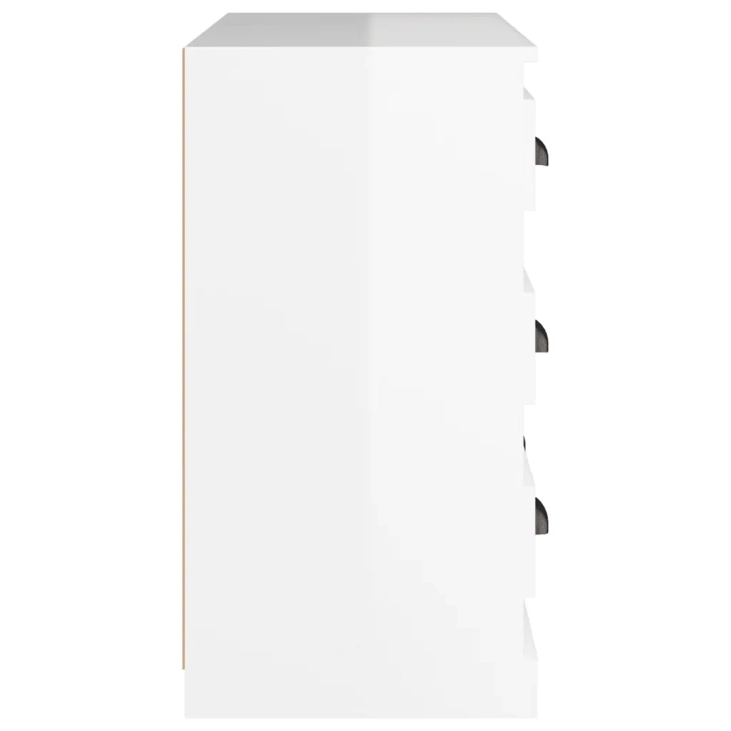 Credenza-Buffet-Armadio da cucina Bianco Lucido 70x35,5x67,5 cm in Legno Multistrato 682392
