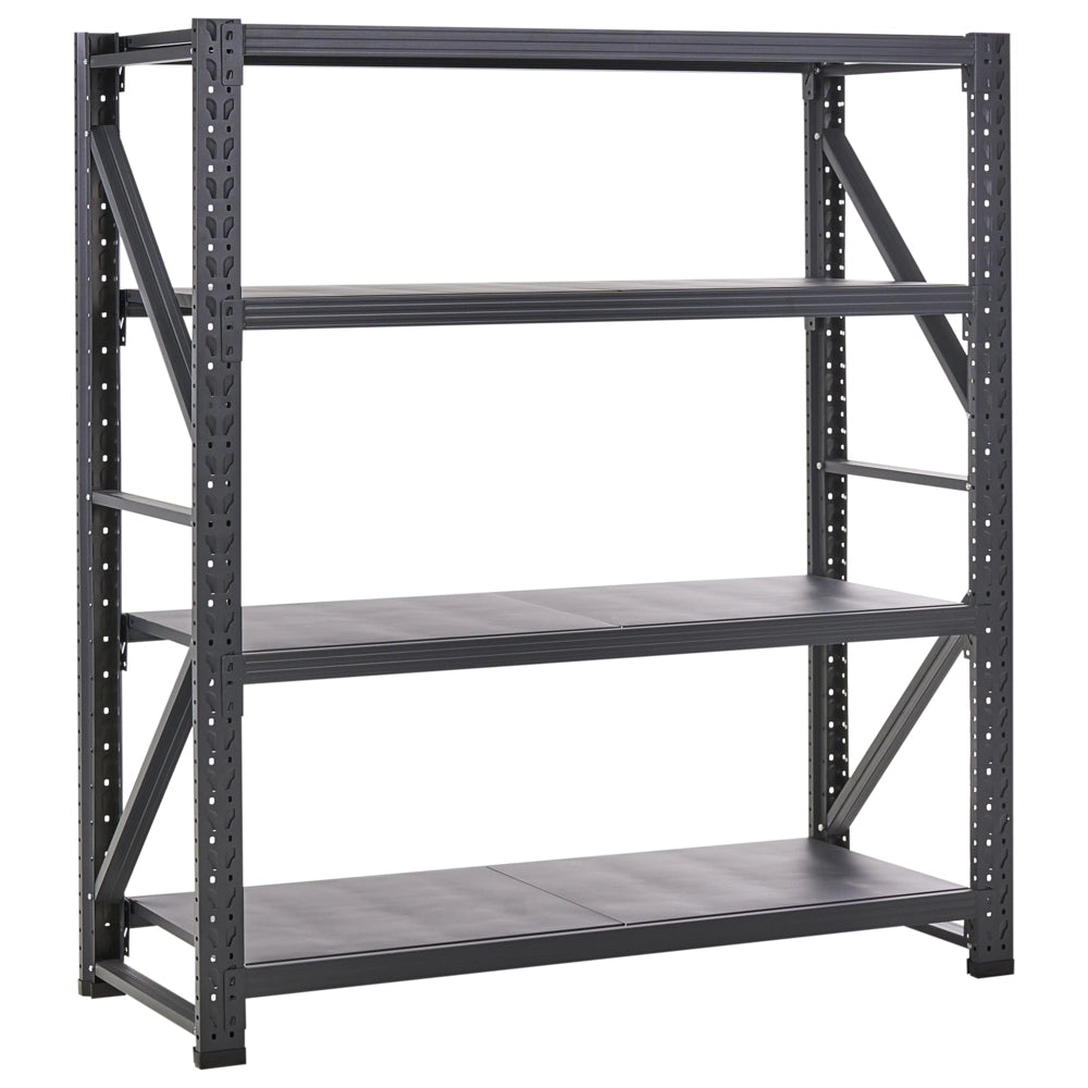 Scaffale moderno in metallo per esterni 4 ripiani nero 200 cm giardino garage