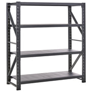 Scaffale moderno in metallo per esterni 4 ripiani nero 200 cm giardino garage