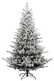 Albero di Natale Artificiale Floccato Effetto Realistico Innevato 240 cm 1546 Rami Montaggio a Ombrello Effetto Neve