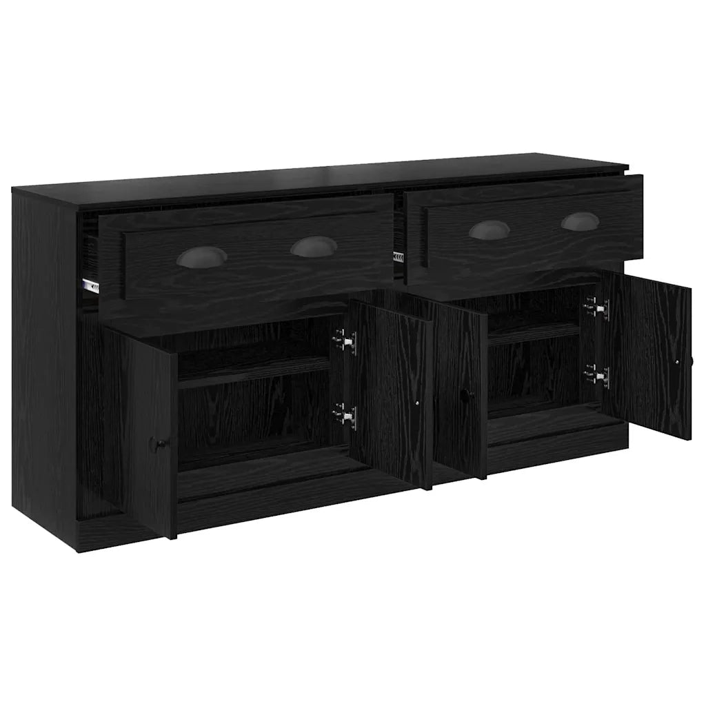 Credenza | Sideboards con cassetto 2 pcs Rovere Nero 70 x 35,5 x 67,5 cm