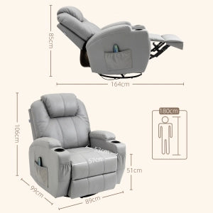POLTRONA Massaggio Girevole 360° Grigio in metallo