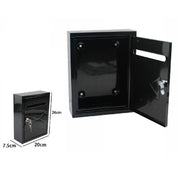 Trade Shop - Cassetta Posta Postale Box Lettere In Metallo Da Esterno Nera 26x20x7.5cm 64912 -