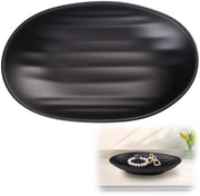 Tavolo Decorativo 21x13 cm - Nera Scatola per Gioielli - Piatto per Cosmetici - Piatto per Snack e Frutta - Melamina - Sostenibile e Leggero
