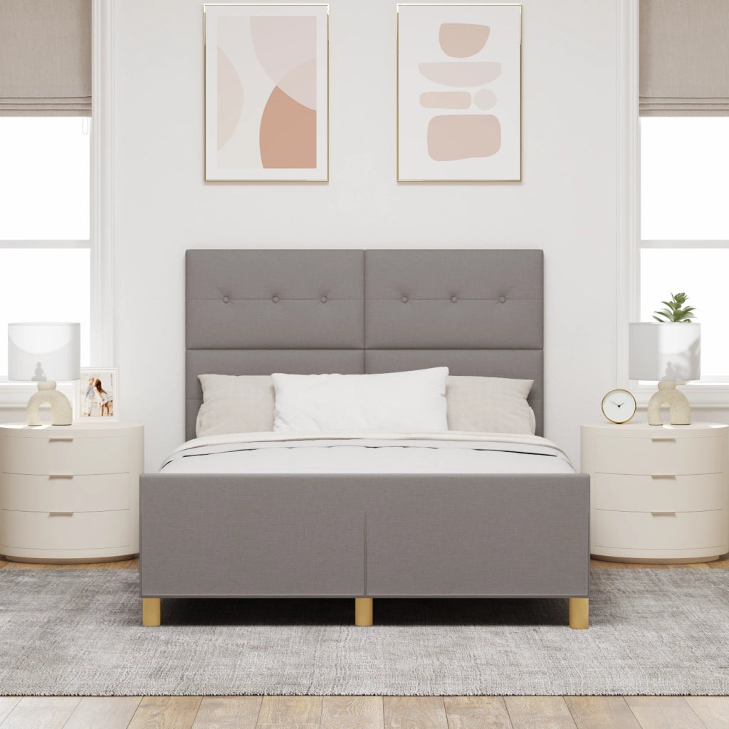 Letto in Tessuto Tortora 140x190 cm