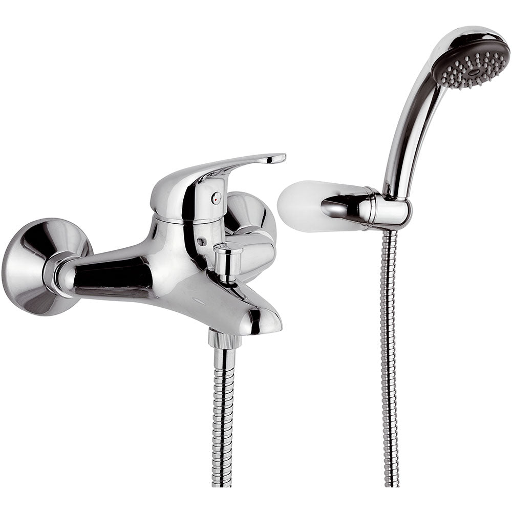 Rubinetto Miscelatore Monocomando Vasca Esterno Doccetta in Ottone Mariani Epic Cromato