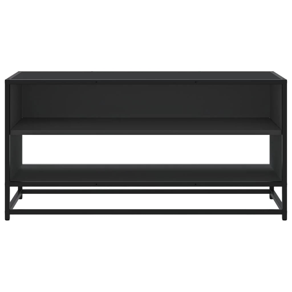 Mobile TV multimediale mensola TV credenza TV sala da pranzo soggiorno camera da letto 91 x 40 x 46 cm legno ingegnerizzato e metallo nero 02_0026362