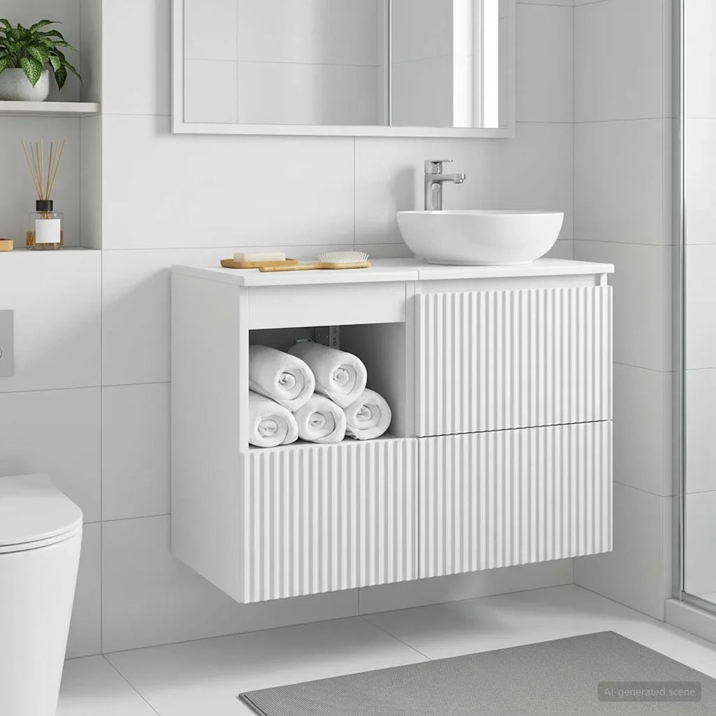 Mobile da Bagno Bianco 30 x 41 x 50 cm Legno ingegnerizzato 890492