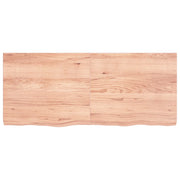 Piano Tavolo Marrone 140x60x(2-6) cm Rovere Massello Trattato 3156382