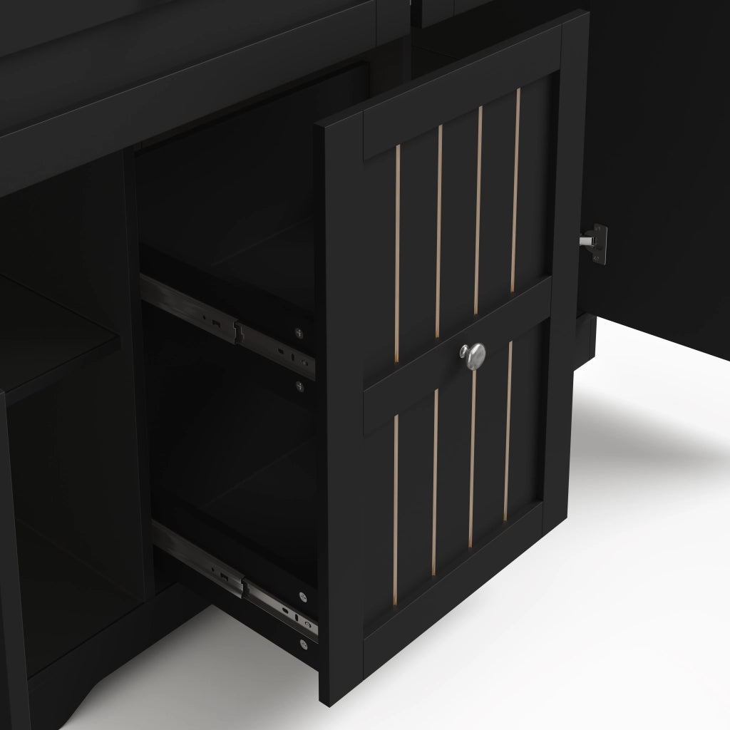Isola cucina mobile pieghevole con piano estensibile, 2 cassetti verticali, 2 cassetti grandi e ruote frenanti