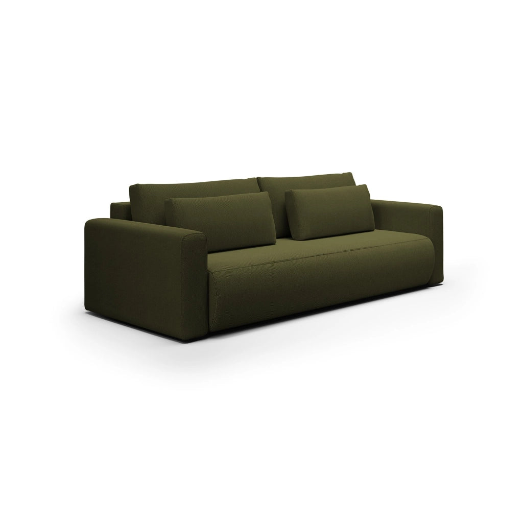 Erbezzo, Divano Letto 2 Posti Contenitore, 240x105 cm Verde