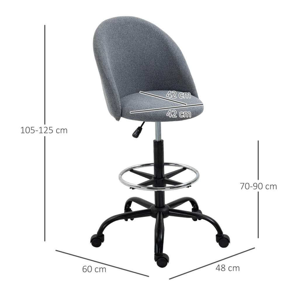 Sedia da ufficio regolabile ¨C Minimal ¨C grigio, 105-125 cm