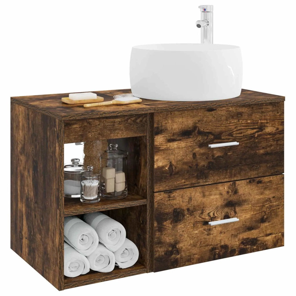 Set di mobili per il bagno 2 pcs Rovere Fumo 3403924